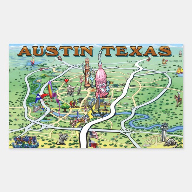 Austin Fun Map Sticker (Front)