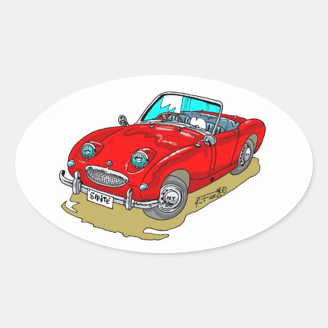 Austin-Healey Sprite Oval Sticker (Front)