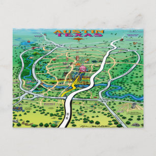Austin Map Postcard
