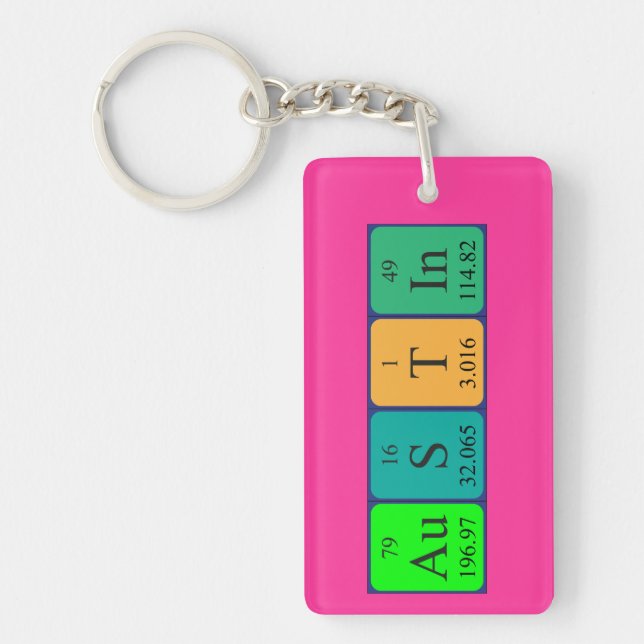 Austin periodic table name keyring (Front)