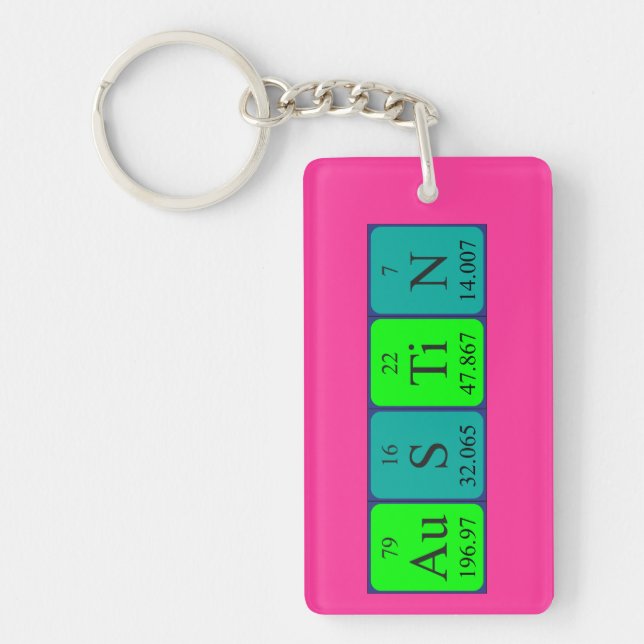 Austin periodic table name keyring (Front)