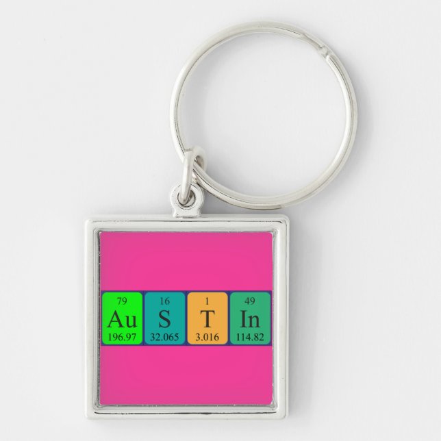 Austin periodic table name keyring (Front)