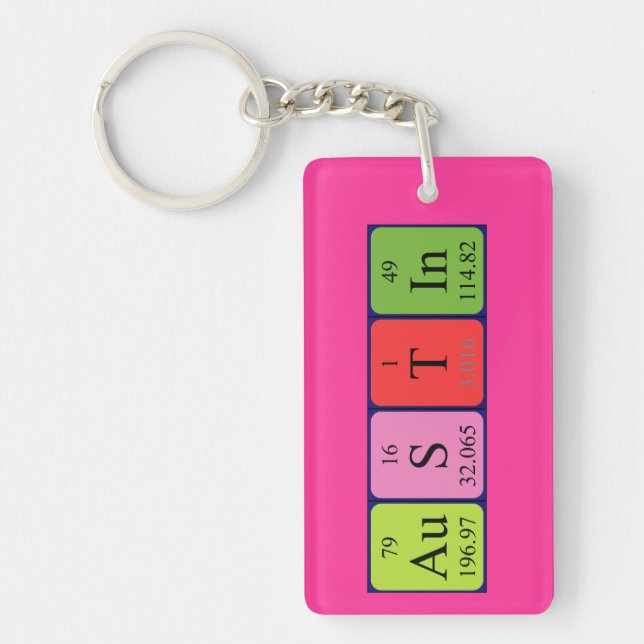 Austin periodic table name keyring (Front)