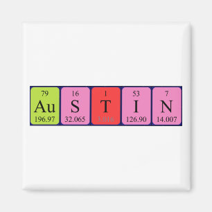 Austin periodic table name magnet