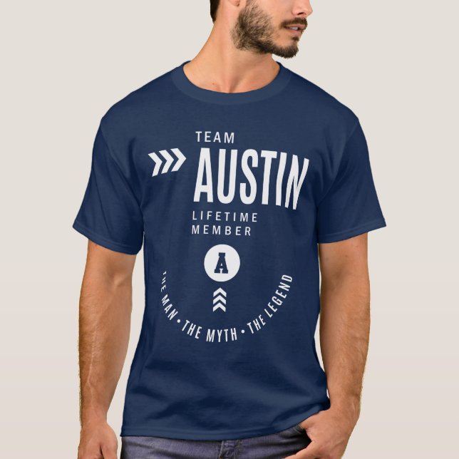 Austin Personalized Name Birthday Gift T-Shirt (Front)