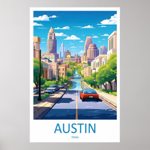 Austin Ski National Vintage Poster Park Travel