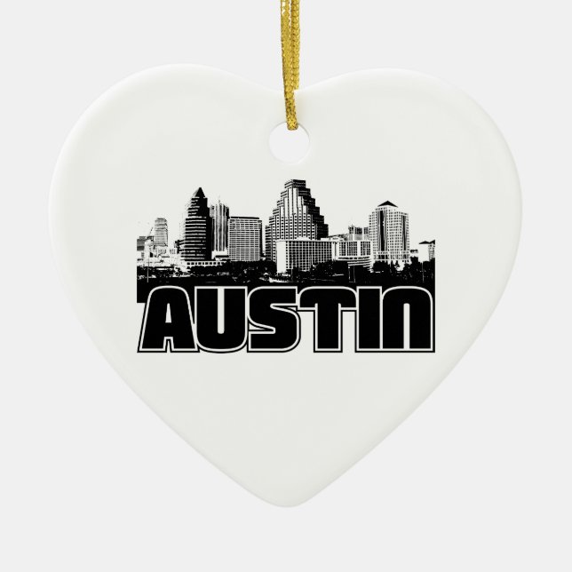 Austin Skyline Ceramic Ornament (Front)
