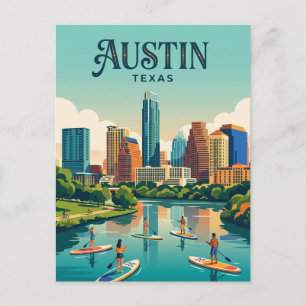 Austin Skyline USA Postcard