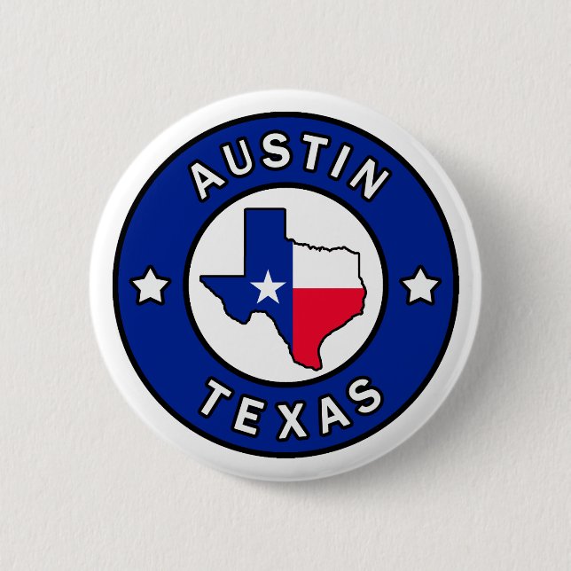 Austin Texas 2 Inch Round Button (Front)