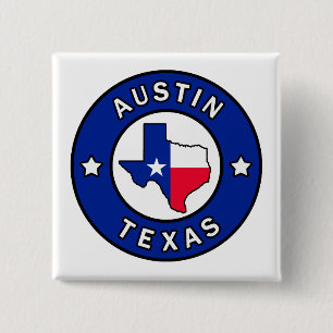 Austin Texas 2 Inch Square Button