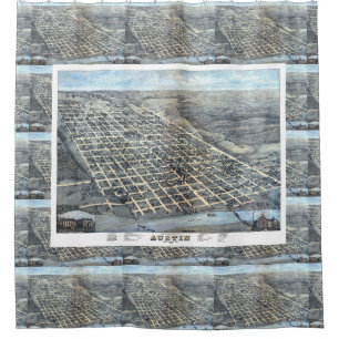 Austin, Texas Antique Aerial City Map from 1873