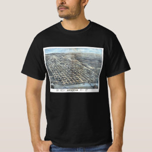Austin, Texas Antique Aerial City Map from 1873 T-Shirt