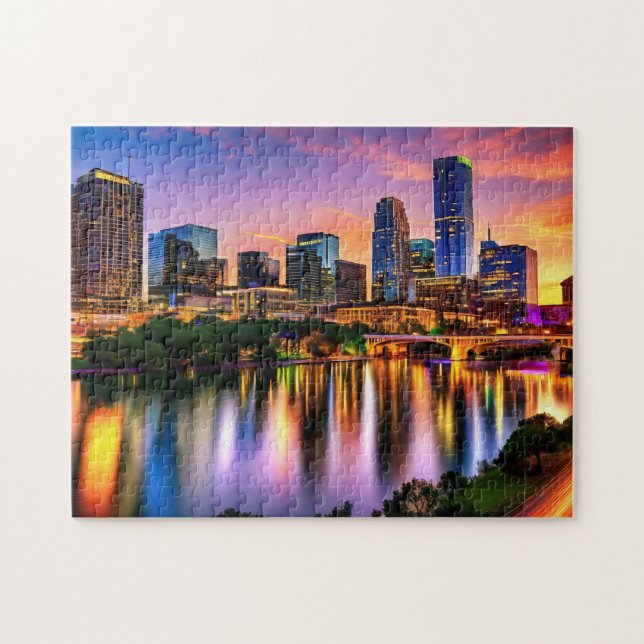 Austin Texas Art 1 Photo Puzzle Skyline Art Austin (Horizontal)