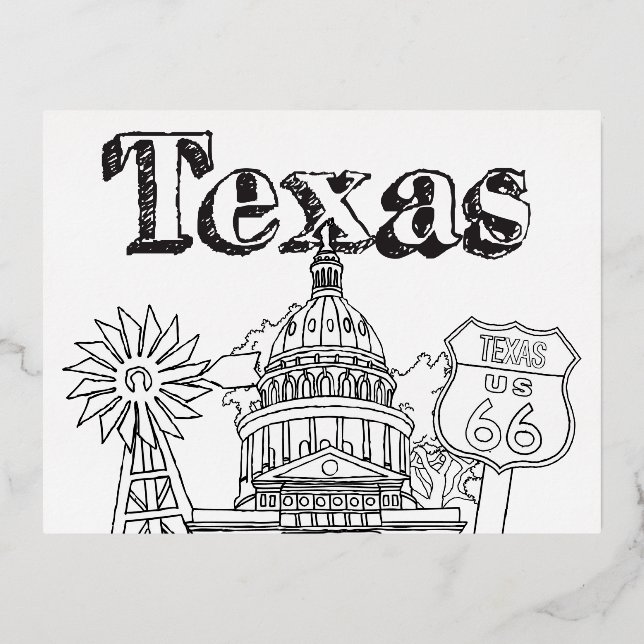 Austin Texas Art Vacation Texas Souvenir Design Foil Holiday Postcard (Front)