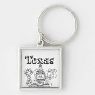 Austin Texas Art Vacation Texas Souvenir Design Keychain
