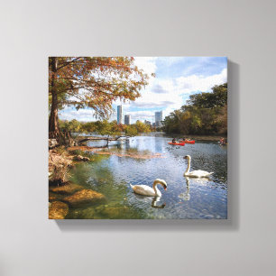 Austin, Texas Barton Creek / Ladybird Lake Skyline Canvas Print