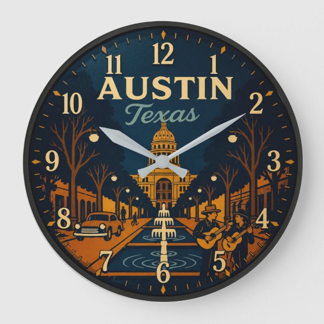 Austin Texas Capitol Plaza Large Clock (Front)