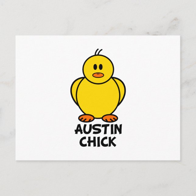 Austin Texas Chick Postcard (Front)