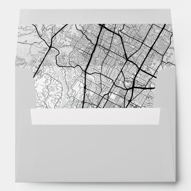 Austin, Texas City Map Envelope (Back (Bottom))
