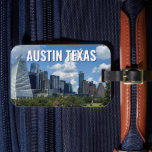 Austin Texas City Skyline Photography Luggage Tag<br><div class="desc">This modern Austin Texas luggage tag features beautiful blue sky and clouds above the city skyline. All of the new buildings against the pretty green trees that epitomizes the beauty of the urban downtown and nature of the place. Great travel keepsake gift for a visitor or a local Austinite that...</div>