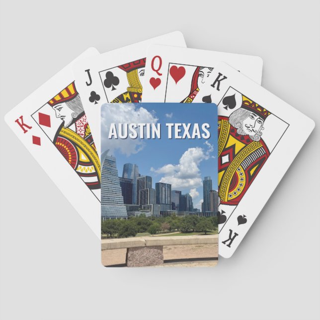 Austin Texas City Skyline Photography Playing Cards (Back)