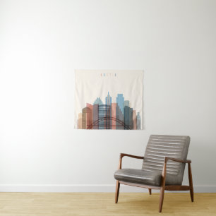 Austin, Texas City Skyline Tapestry