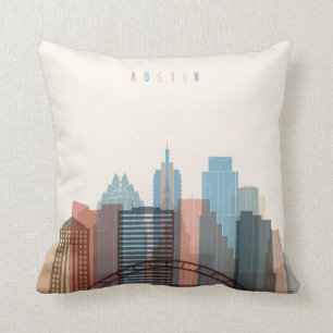Austin, Texas   City Skyline Throw Pillow