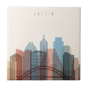 Austin, Texas   City Skyline Tile