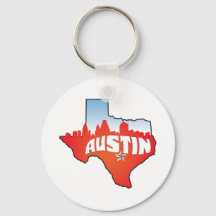 Austin Texas Cityscape Keychain