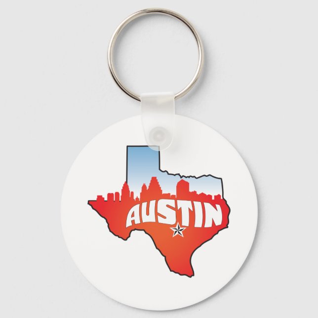 Austin Texas Cityscape Keychain (Front)