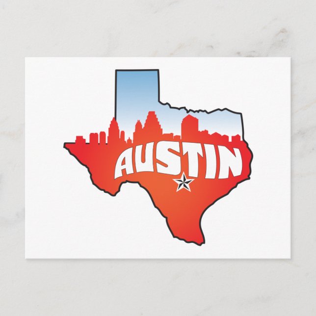 Austin Texas Cityscape Postcard (Front)