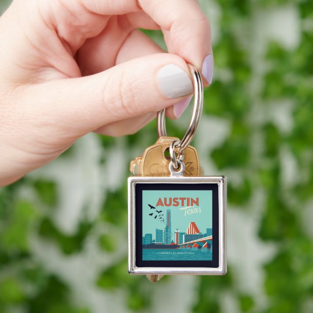 Austin, Texas | Congress Avenue Bridge Keychain (Hand)