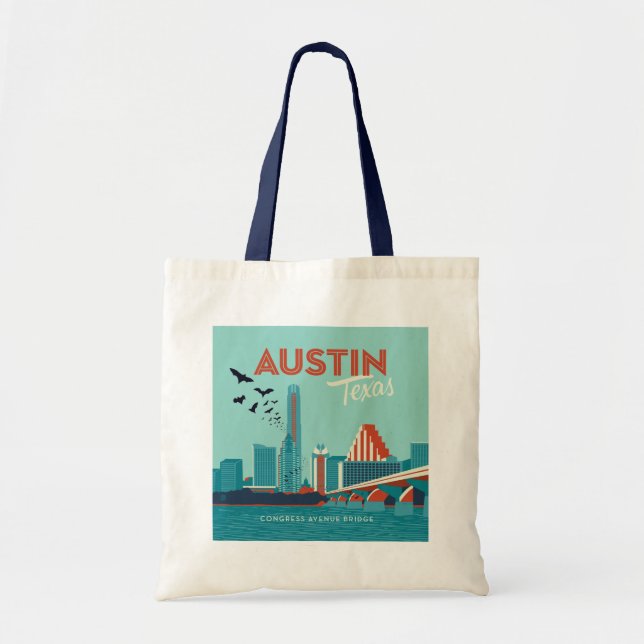 Austin, Texas | Congress Avenue Bridge Tote Bag (Front)