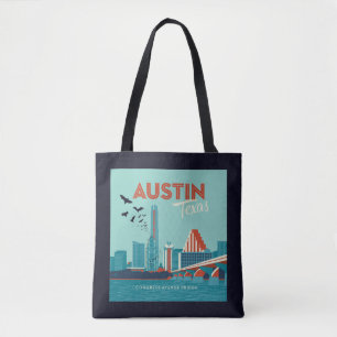 Austin, Texas   Congress Avenue Bridge Tote Bag