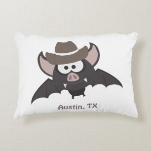 Austin Texas Cowboy Bat Accent Pillow