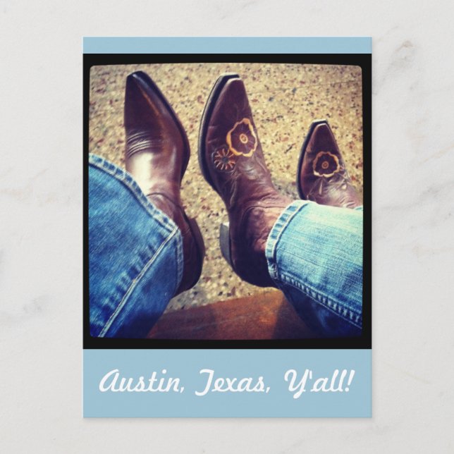 Austin Texas Cowboy Cowgirl Boots Postcard (Front)