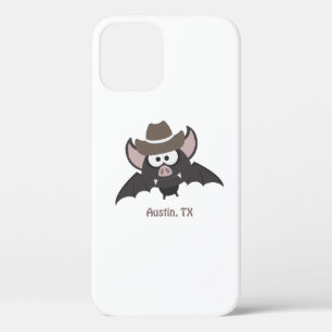 Austin Texas Cute Cartoon Cowboy Bat iPhone 12 Case