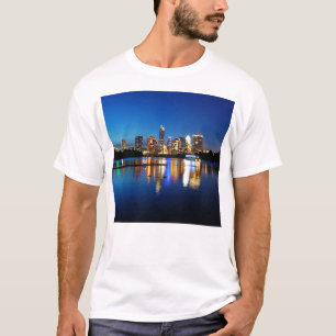 Austin Texas Downtown Night Skyline Ladybird Lake T-Shirt