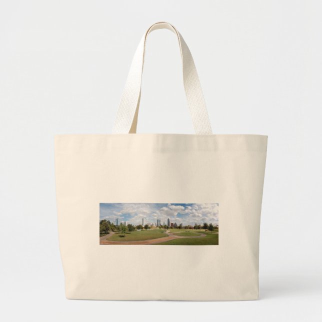 Austin, Texas Downtown Skyline from Butler Park Large Tote Bag (Front)