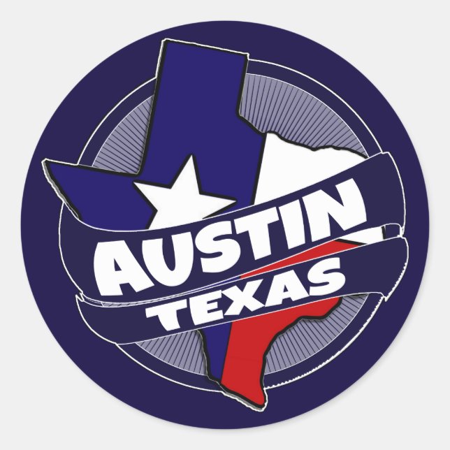Austin Texas flag burst stickers (Front)