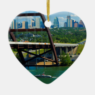 Austin, Texas from 360 Bridge Ceramic Ornament