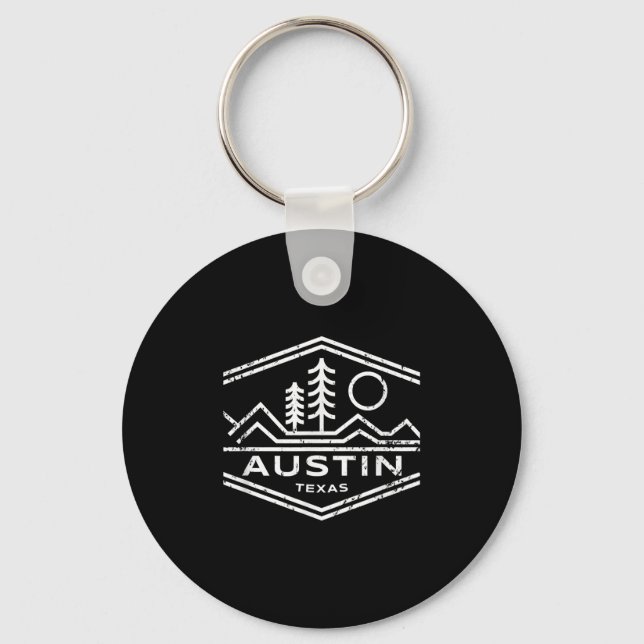 Austin Texas Gifts Austin TX Outdoors Hiking Keychain (Front)