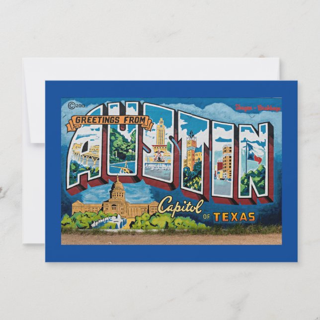Austin, Texas Greetings Card (Front)