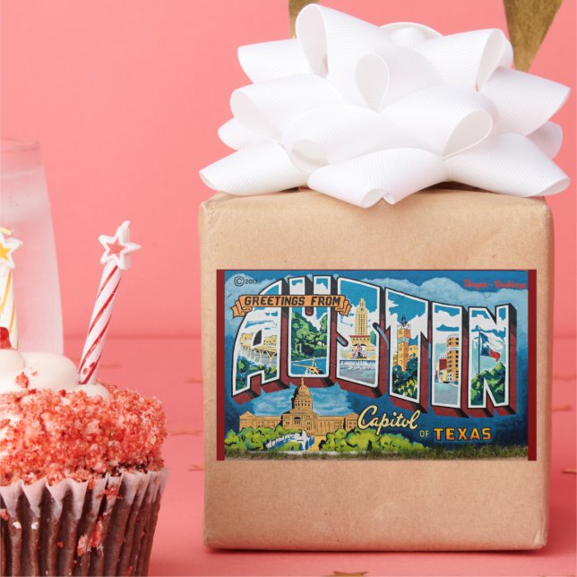 Austin, Texas Greetings Sticker (Party)