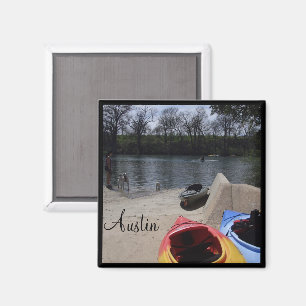 Austin Texas Ladybird Lake Kayaking Magnet