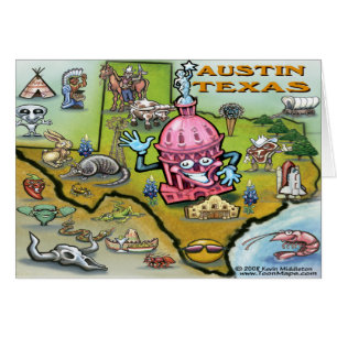 Austin TEXAS Map Card
