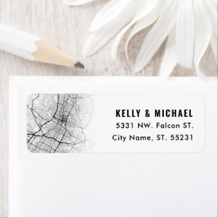 Austin, Texas Map Themed   Return Label