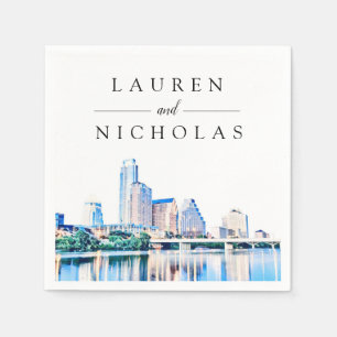 Austin Texas Skyline Personalized Wedding Napkins