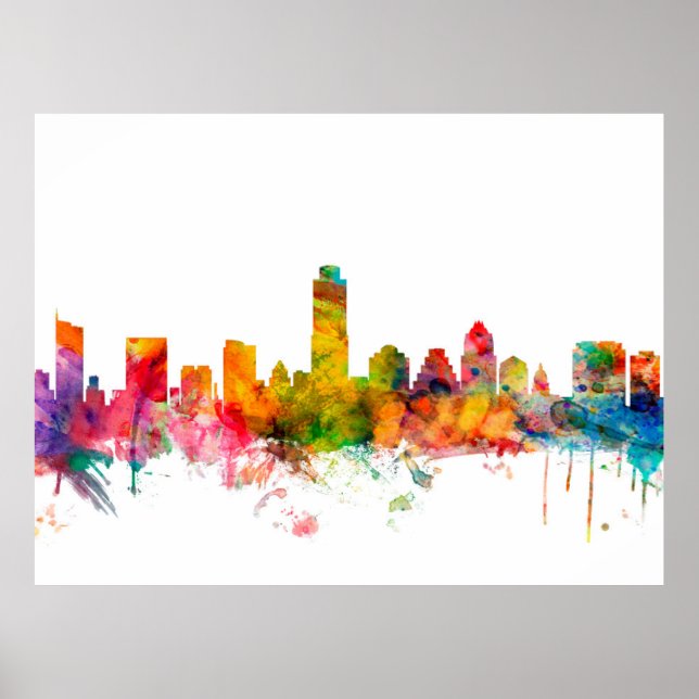Austin Texas Skyline Poster (Front)