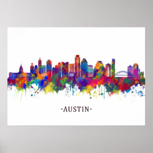 Austin Texas Skyline Poster
